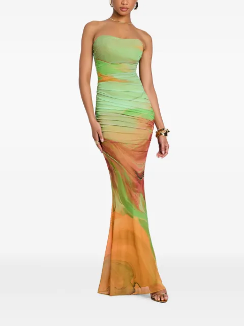 Retrofete Isadore ruched mesh maxi dress Green RPF251173117