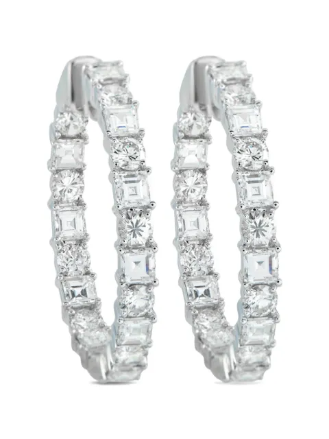 LB Exclusive diamond hoop earrings Silver AER202941