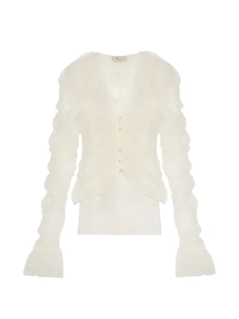Blumarine ruffled tulle blouse White 4C234A