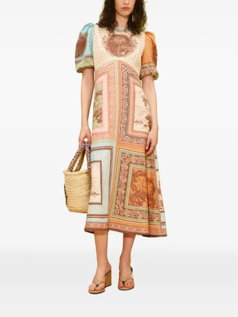 ALEMAIS Alberta midi dress Neutrals 6947D