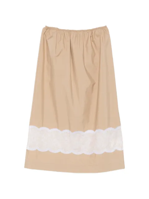 Carven lace-trim midi skirt Neutrals 6261K21098