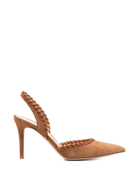 Gianvito Rossi braided-trim suede sandals Brown G9563685RICXCN