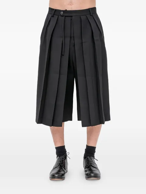 Setchu pleated cropped trousers Grey P007HAKAMAPANTSMEDIUMMAKISUWOOL