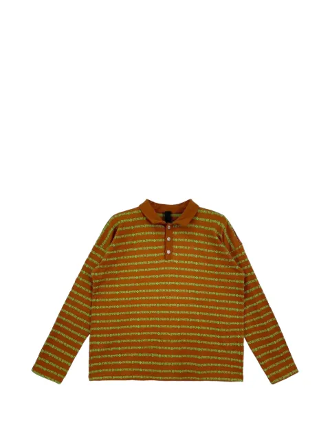 Chrome Hearts Matty Boy striped long-sleeve polo shirt Brown CHRM0840