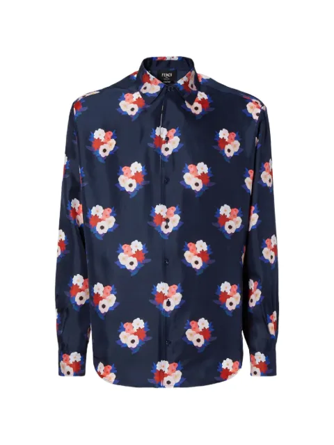FENDI floral print shirt Blue FS1355AY4B