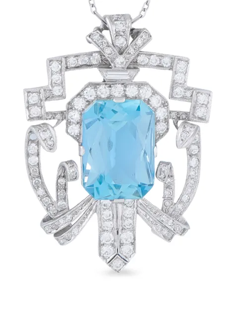 LB Exclusive diamond and aquamarine pendant Silver MF36021026