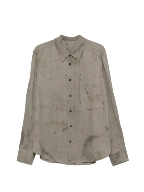 Ziggy Chen pocket print shirt Grey OM2610749