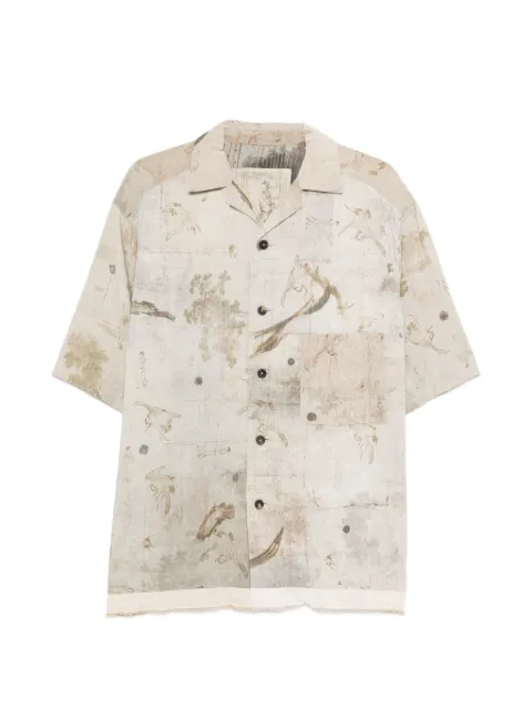 Ziggy Chen buttoned print shirt Neutrals OM2610720