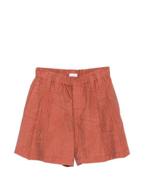 Brunello Cucinelli geometric pattern shorts Orange MQ988P9149C8604