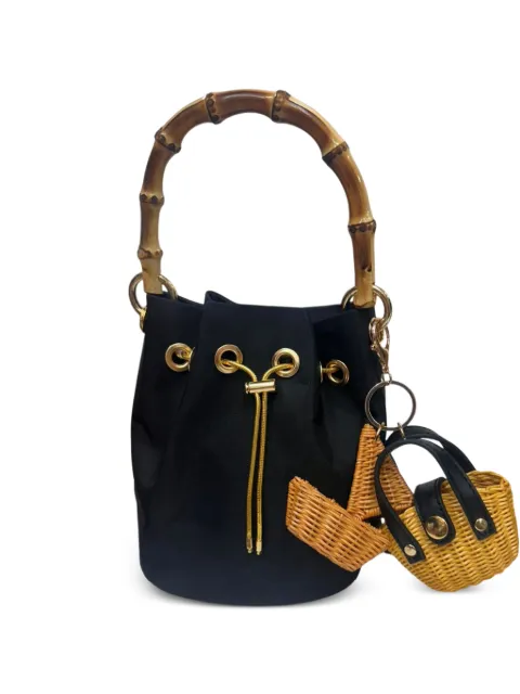 SERPUI Ingrid Black bamboo-handle bag Black 13557