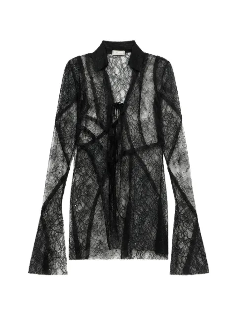 Blumarine lace-patch shirt Black 4C228A