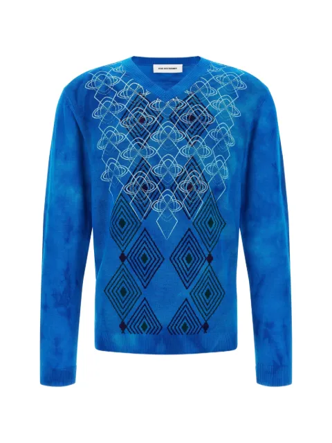 Kiko Kostadinov Hatha V-neck sweater Blue KKSS26KN04105