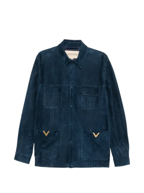 Valentino Garavani VLogo suede jacket Blue VNAAL1B9B