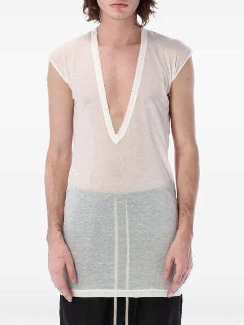Rick Owens V-neck sleeveless T-shirt White RU01F2157UC