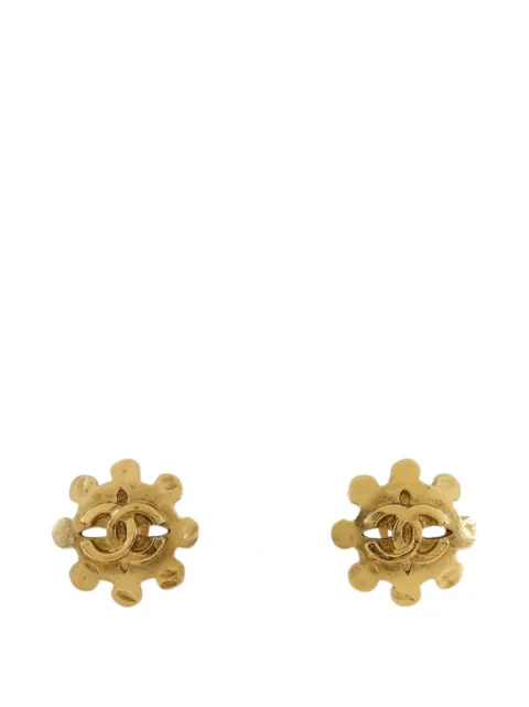CHANEL Pre-Owned 1994 CC Gold Plated Flower Clip On Earrings costume earrings Gold 7U5SP075KJL4086C