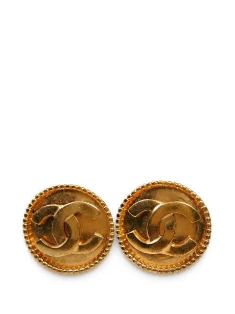 CHANEL Pre-Owned 1996 CC Gold Plated Round Clip On Earrings costume earrings Gold 5RQ0RXDRZVP8WHK3