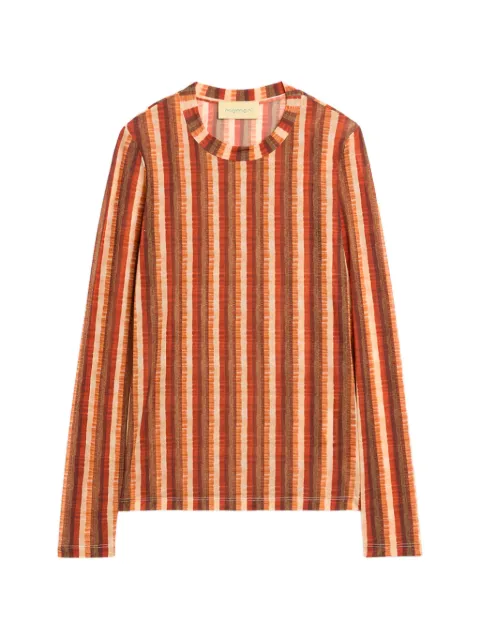 MOMONÌ Waina long-sleeves striped top Orange 265MMOTS011265MO45