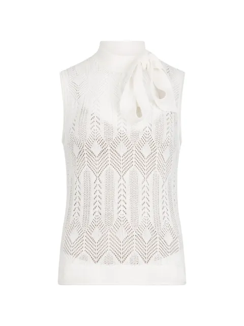 LIU JO openwork bow-collar knit top Neutrals WA6329MS00710701