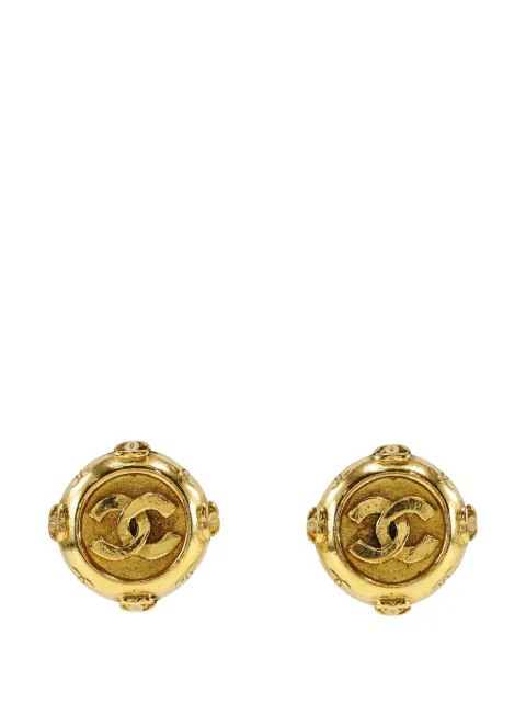 CHANEL Pre-Owned 1970-1980 CC Gold Plated Round Clip On Earrings costume earrings Gold 9Z7MK291SWZBJLAN