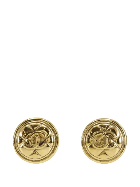 CHANEL Pre-Owned 1970-1980 CC Gold Plated Round Clip On Earrings costume earrings Gold 72WWUW330EGO2793