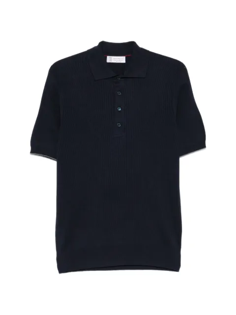 Brunello Cucinelli ribbed polo shirt Blue M29400025CW425