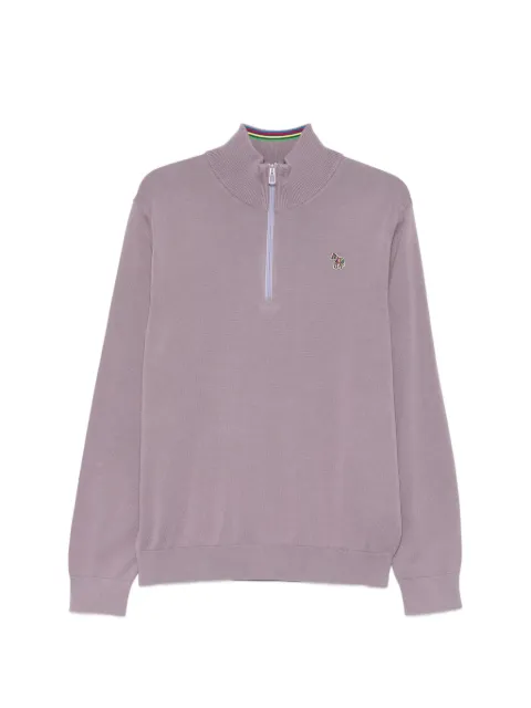 PS Paul Smith zip-neck zebra-logo sweater Purple M2R872XZM21858