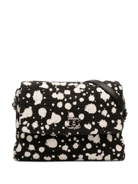 CHANEL Pre-Owned 2015-2016 CC Tweed Paint Splatter Flap crossbody bag Black 50XF8UUADUZU59DQ