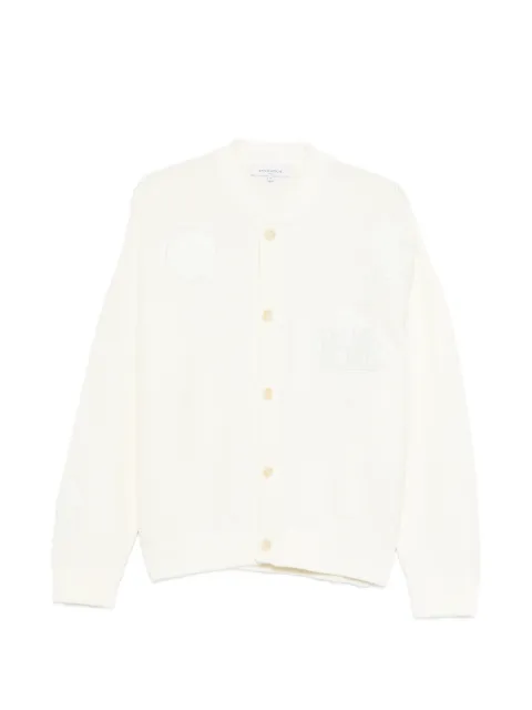 Maison Kitsuné logo-embroidered cardigan Neutrals QM02153KT1199