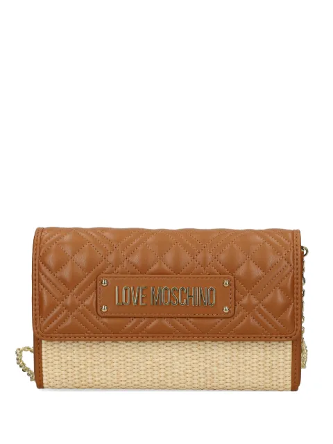 Love Moschino quilted woven cross body bag Brown JC4347PP0OKN2