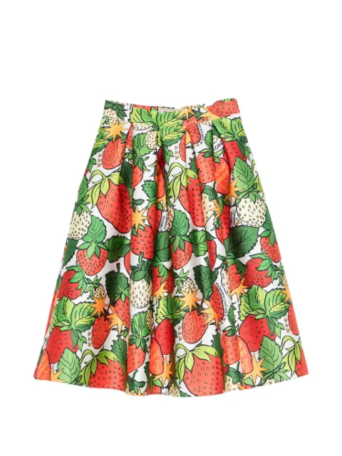 alessandro enriquez strawberry-print midi skirt Red SK01DUFRAGOLE