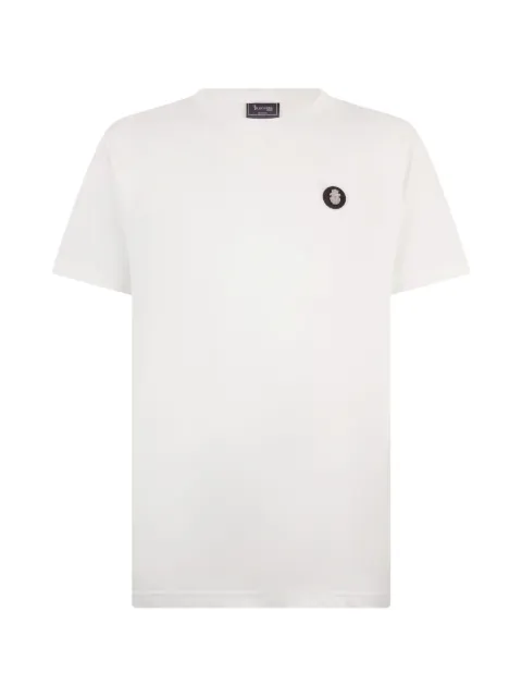 Billionaire logo-patch crew-neck T-shirt White BAFCMTK8950BTE014N