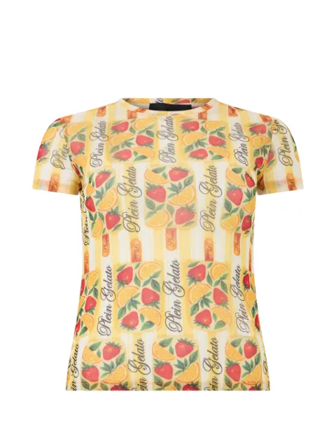Philipp Plein crew-neck fruit-print T-shirt Yellow PAFCWTK3961PTE003N
