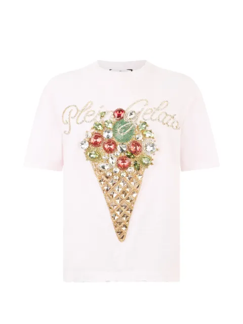 Philipp Plein crystal-embellished T-shirt Pink PAFCWTK3944PJY002N