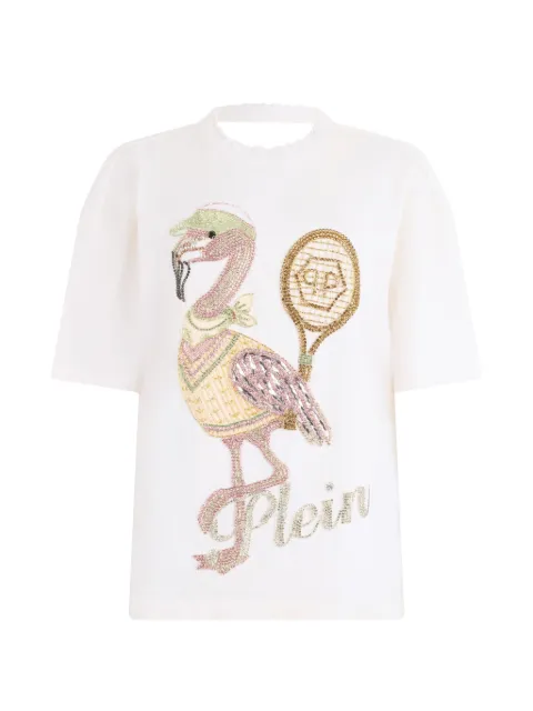 Philipp Plein open-back crystals T-shirt White PAFCWTK3930PJY002N