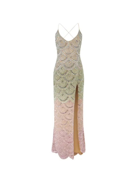 Philipp Plein long dress multicolor waves Green PAFCWRG3602PTE003N