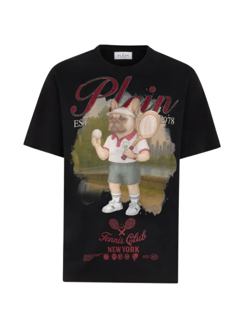 Philipp Plein round-neck bulldog graphic T-shirt Black PAFCMTK9072PJY002N