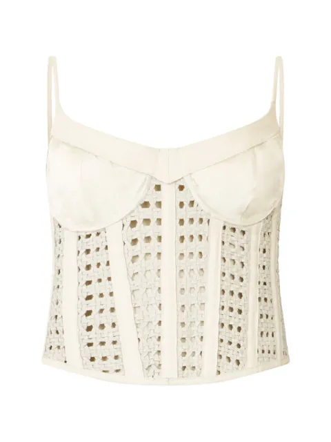 Philipp Plein weaved leather bustier Neutrals PAFCWLK0020PLE010N