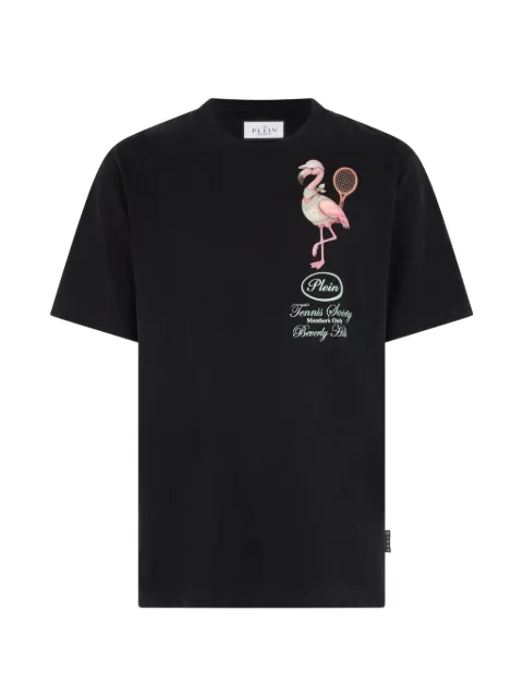 Philipp Plein round neck T-shirt Flamingo Tennis Society Black PAFCMTK9076PJY002N