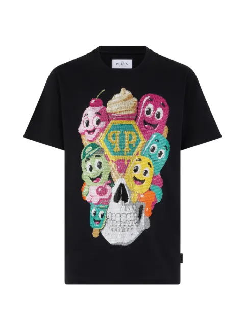 Philipp Plein ice-cream skull T-shirt Black PAFCMTK9054PJY002N