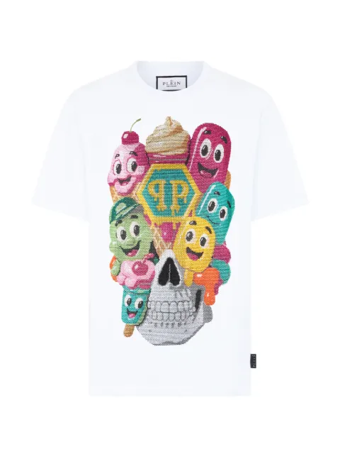Philipp Plein round neck T-shirt little ice cream skull White PAFCMTK9054PJY002N