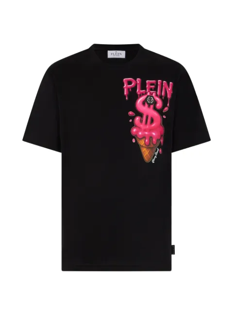 Philipp Plein round neck T-shirt Ice Cream Dollar Black PAFCMTK9042PJY002N
