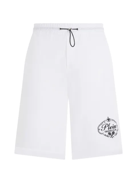 Philipp Plein linen drawstring shorts tennis club White PAFCMRT1673PTE105N