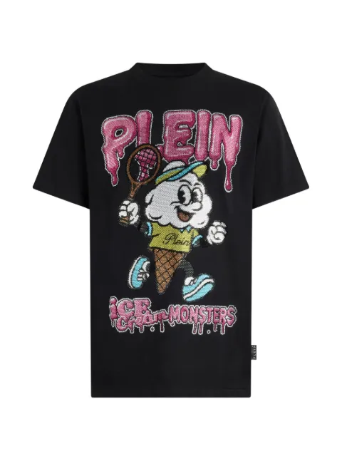 Philipp Plein Tennis Ice Cream round neck T-shirt Black PAFCMTK9050PJY002N