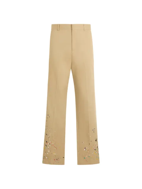 Philipp Plein loose fit trousers painted Neutrals PAFCMRT1649PTE022N