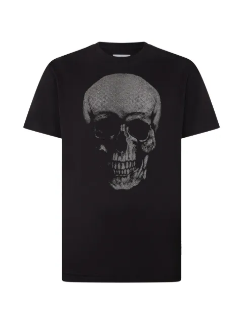 Philipp Plein round neck T-Shirt glitter Skull Black PAFCMTK8986PJY002N