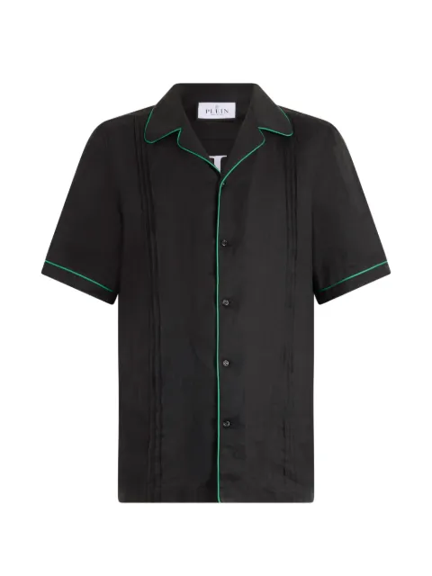 Philipp Plein linen bowling shirt Plein tennis Black PAFCMRP2577PTE105N