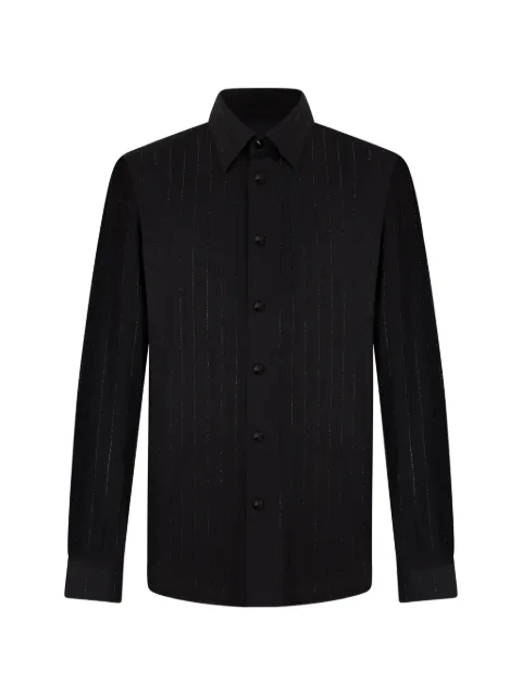 Philipp Plein Sugar Daddy cut shirt stripes stones Black PAFCMRP2560PTE004N