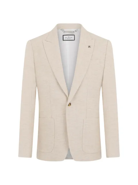 Philipp Plein linen blazer Gigolo fit Neutrals PAFCMRF2153PTE105N