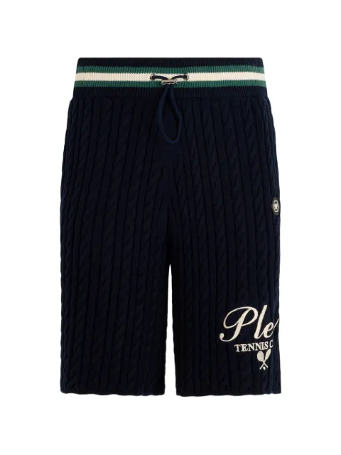 Philipp Plein knitted drawstring shorts Plein tennis Blue PAFCMKT0083PTE004N