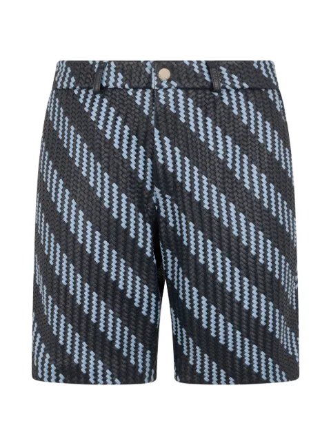 Philipp Plein weaved leather shorts stripes Black PAFCMLT0067PLE005N